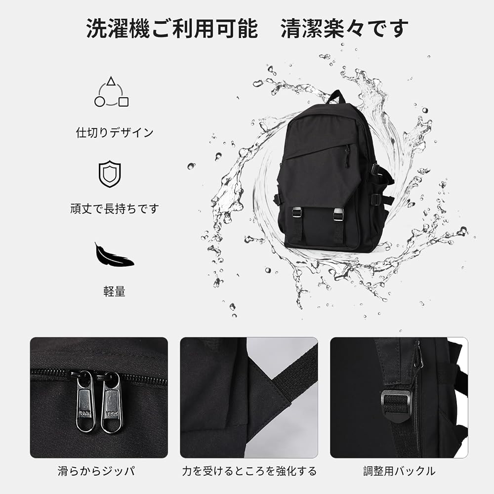SEAFEW Women's Backpack, Large Capacity, Town Backpack, Business Backpack, Black, Black Canvas,