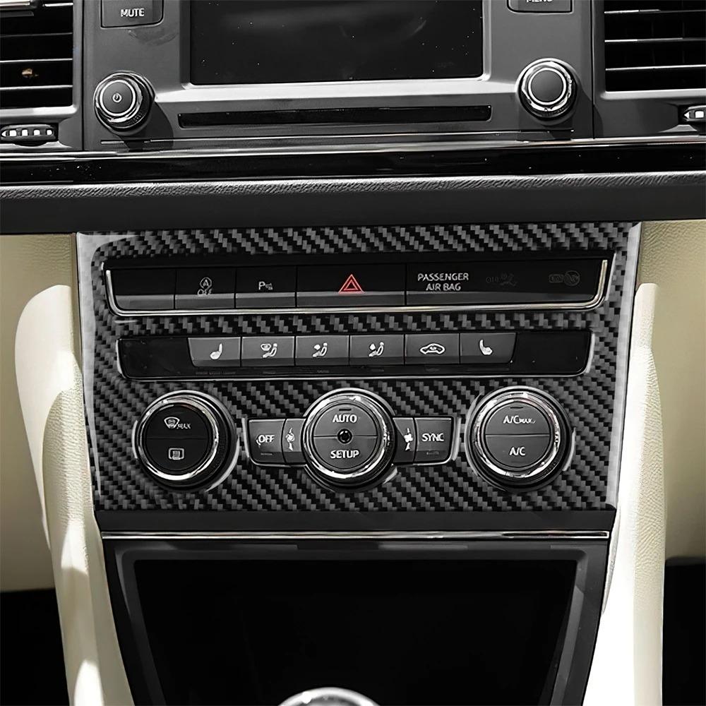 For Seat Leon MK3 2013 2014 2015 2016 2017 2018 2019 2020 Real Soft Carbon Fiber Sticker LHD RHD Car Central AC Button Panel