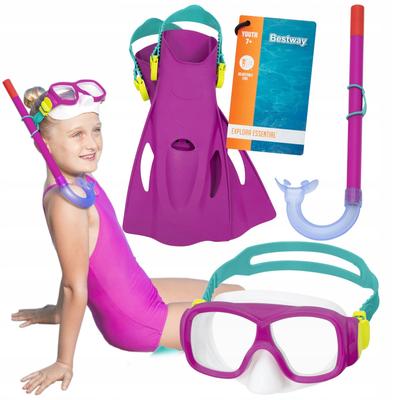 [PACZB][1] Children's Diving Set Fins + Mask + Snorkel + 7 YEARS Pink Bestway 25019 K136R