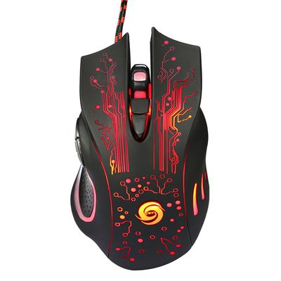 OIYEEFO Gaming USB Kabelgebundene Optische Maus mit Einstellbarer LED 3D 6 für Desktop-PCs Maus, DPI, Hintergrundbeleuchtung, Rutschfestes Scrollrad, 3200DPI, Tasten,