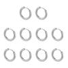 10Pcs Boucle d'oreille Femme Homme Punk Hiphop Cadeaux Acier Inoxydable Résistant aux Allergies Boucle d'oreille Anneau Huggie Piercing Oreille Homme