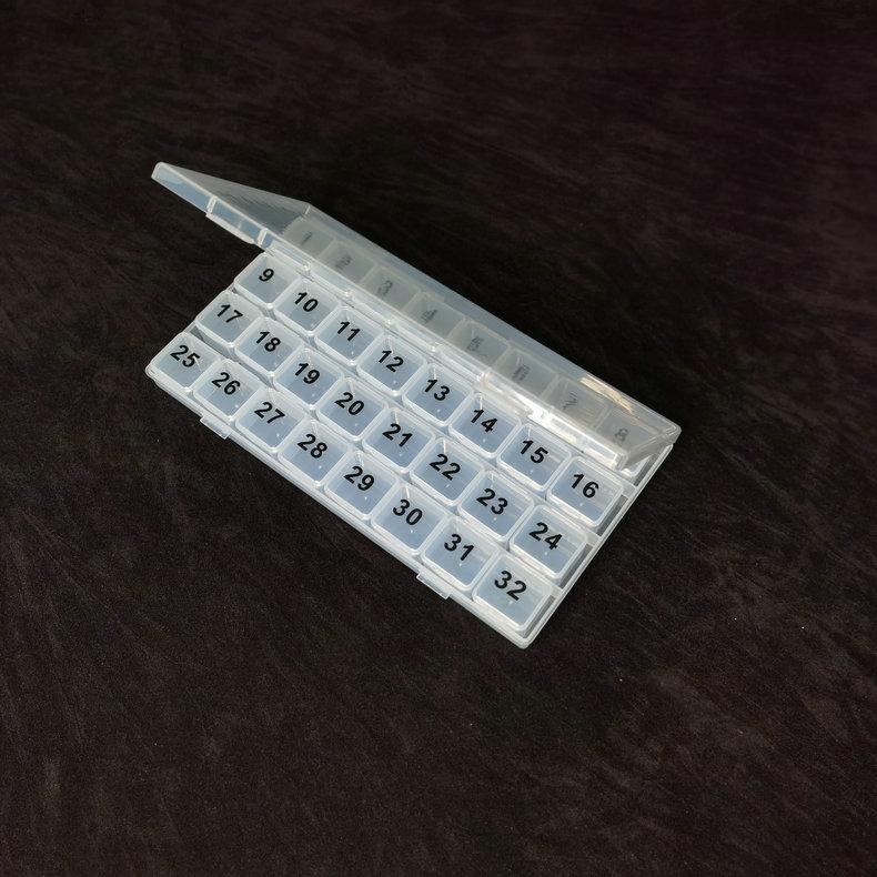 Large Capacity 32-Grid Monthly Pill Organizer Box