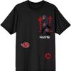 Naruto Shippuden Character Men's Black Graphic Tee Fashion Trend Street Short Sleeve Women's High Quality Summer Crew Neck Top
