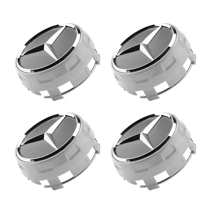 Conjunto de 4 peças de emblemas/logotipos para calotas de rodas de 75 mm A0004000900 para Mercedes Benz AMG C43 C63 E43 E53 E63 W205 W213.