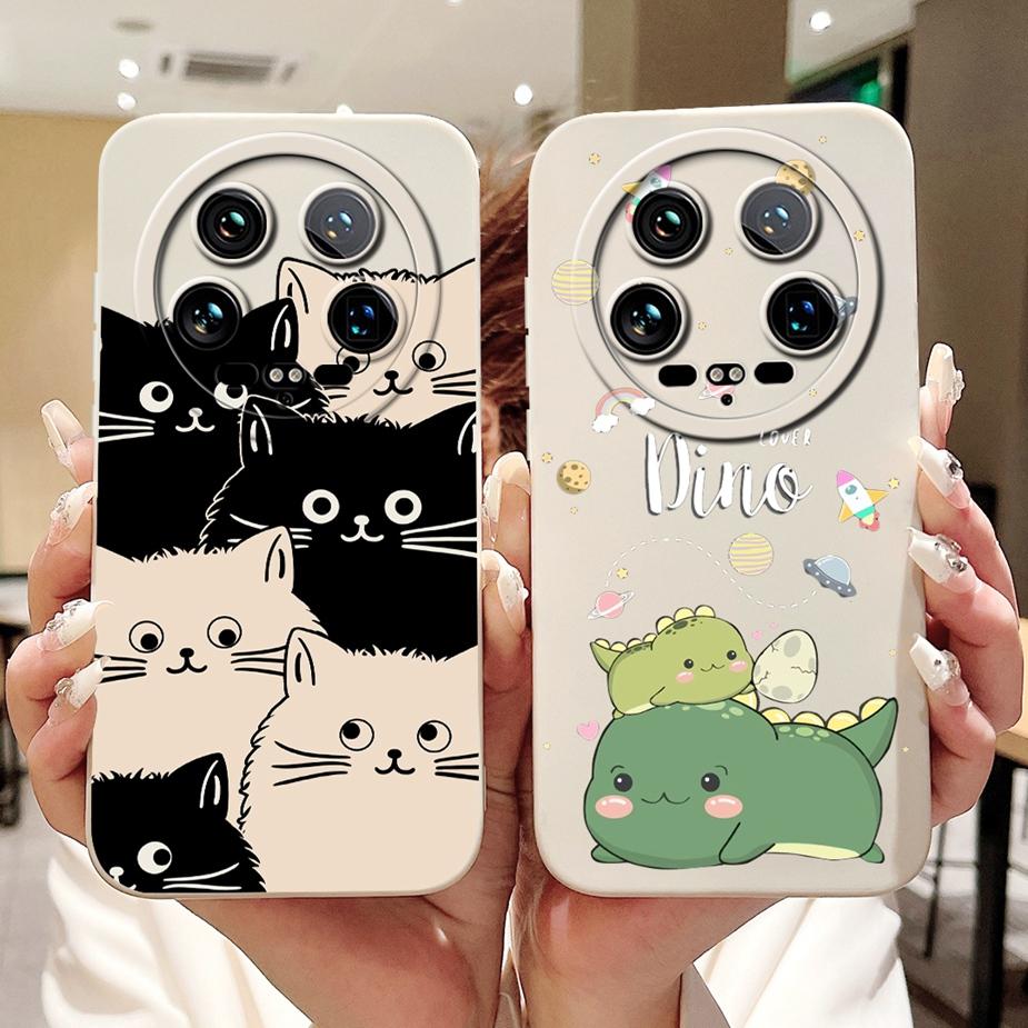 For Xiaomi 14 Ultra Case Cute Dinosaur Cartoon Cover Shockproof Phone Case For Xiaomi Mi 13 Ultra 13Ultra 14Ultra Soft TPU Shell