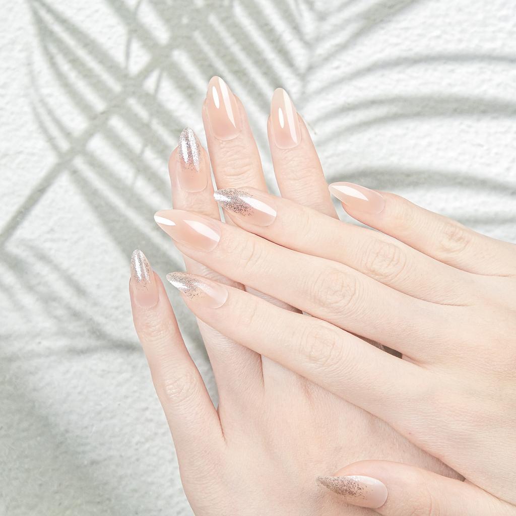 Gradient Wear Nails Skin Color Nude Nails Finished European and American Pointed Nails