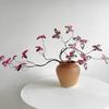 Butterfly Flower Branches Decor Handcrafted Silk Flower Arrangement