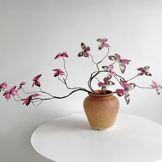 Butterfly Flower Branches Decor Handcrafted Silk Flower Arrangement