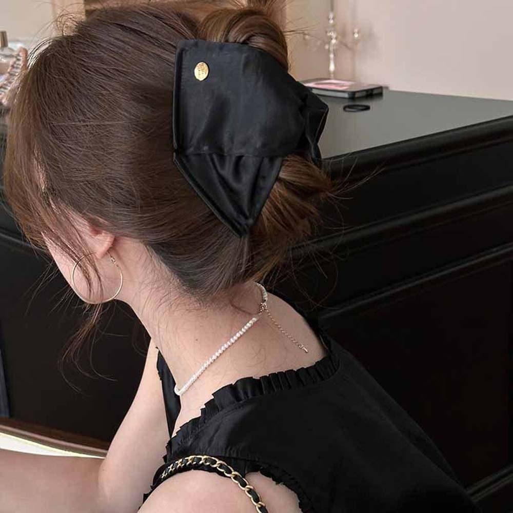 Elegant Cloth Hair Claw Plastic Women Hairgrips Versatile Satin Triangle Shark Clip Party