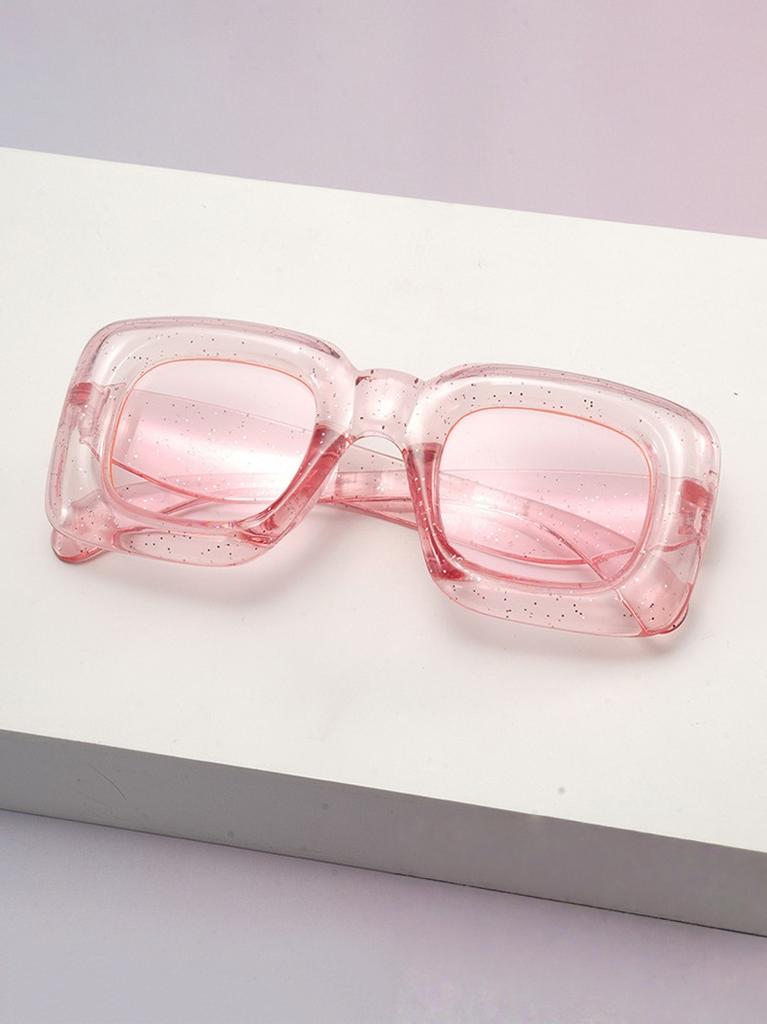 Cute Sparkle Kids Sunglasses Retro Square Frame UV Protection Glittery Shades for Toddlers for Park & Fashion Looks KJ073