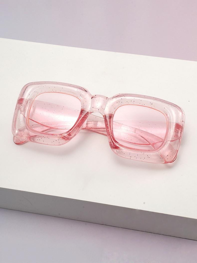

Cute Sparkle Kids Sunglasses Retro Square Frame UV Protection Glittery Shades for Toddlers for Park & Fashion Looks KJ073