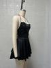 2025 Summer Sexy Pleated Backless Satin Camisole Dress for Women