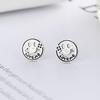 Smiley Face Earrings Thai Silver Female Retro Old Smile Expression Simple Fashion Personalized Earrings