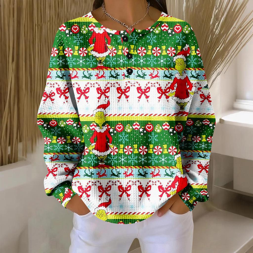 Women's Casual Shirts Long Sleeve Tops Button Up V Neck Loose Knit Fall Favorites For Women