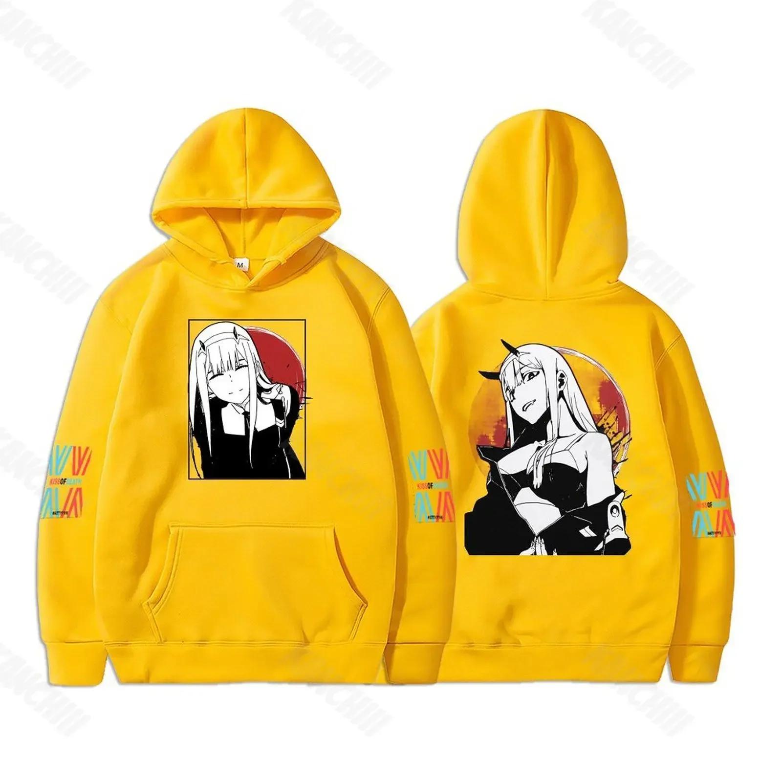 

Hot Anime DARLING in the FRANXX Men Women Hoodies Zero Two Graphic Print Hooded Plus Size Sweatshirt Harajuku Unisex Pullover 3XL