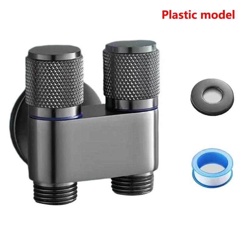 Universal Washing Machine Faucet Valve Automatic Water Stop Valve 3 Outlet Aluminum Alloy Faucet For Laundry Bathroom Angle Valve
