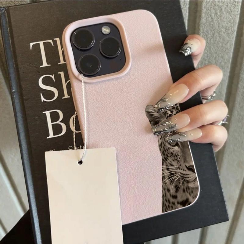 Schwarzes Leopardenmuster Lychee-Textur Handyhülle Für iPhone 17 Air 16 e 15 14 13 12 11 Pro Max Plus SE Weiche Hülle