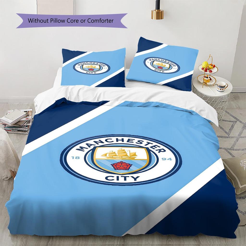 City Team Bedding Quilt Set Quilt Cover Pillowcase Home Decoration Birthday Gift (1 * Duvet Cover + 2 * Pillowcase, Without Core)