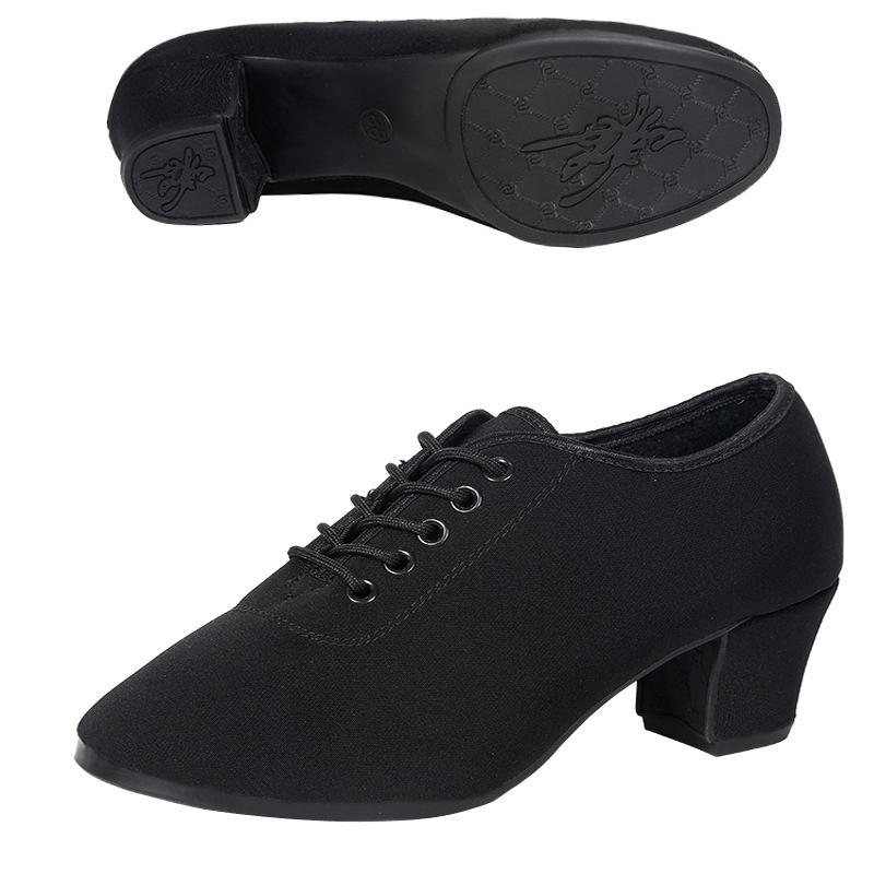 

Женская обувь для латинских танцев Мягкий квадратный каблук для учителя из коровьей кожи Вальс 34