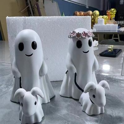 15CM Halloween Decoration Ghost Dog Walking Statue Resin Desktop Decoration Ghost Model Cute Ghost Figurine Home Decor