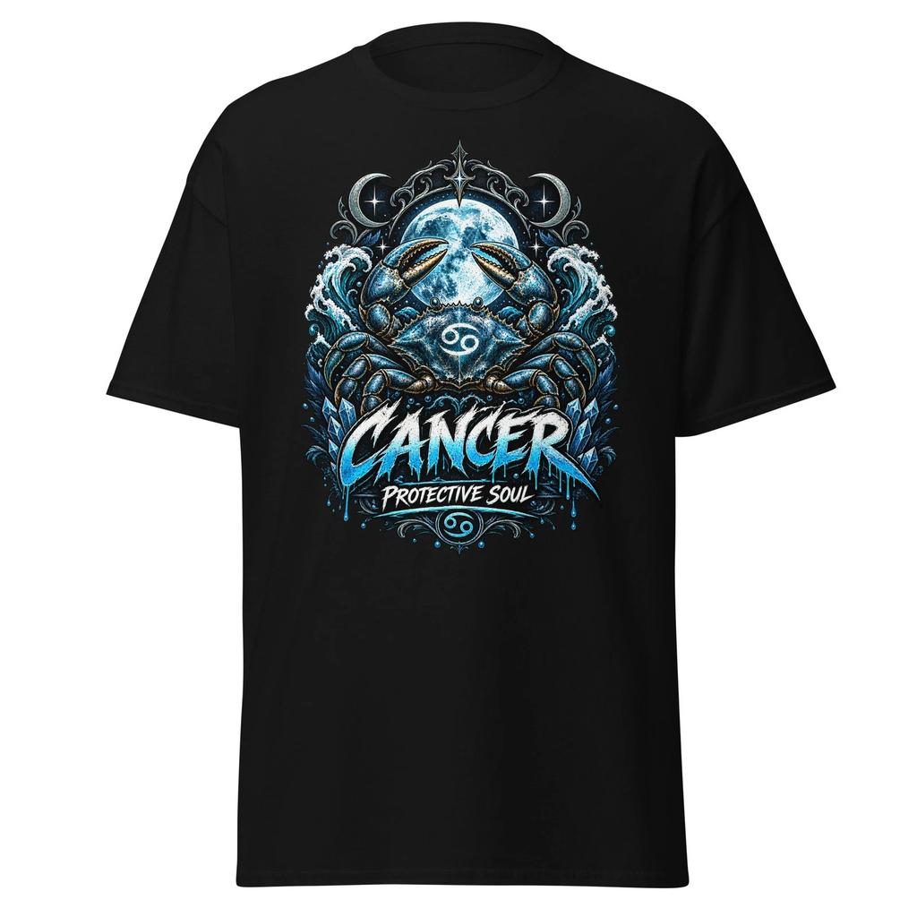 ZODIAC CANCER GOTHIC Black T-Shirt Vintage Unisex Astrology Tarot Tee All Sizes