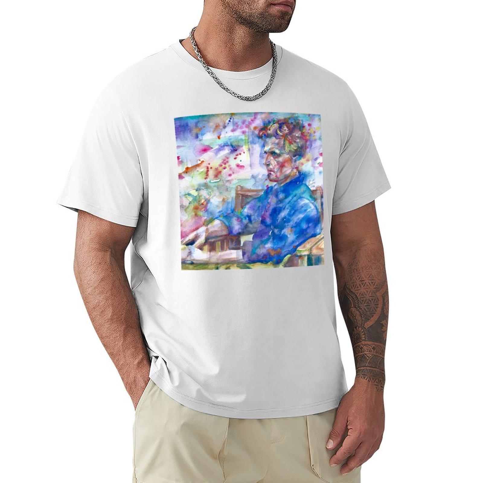 Ludwig Wittgenstein Watercolor Portrait 10 Tshirt Big Size Loose Fit Tee Shirt S