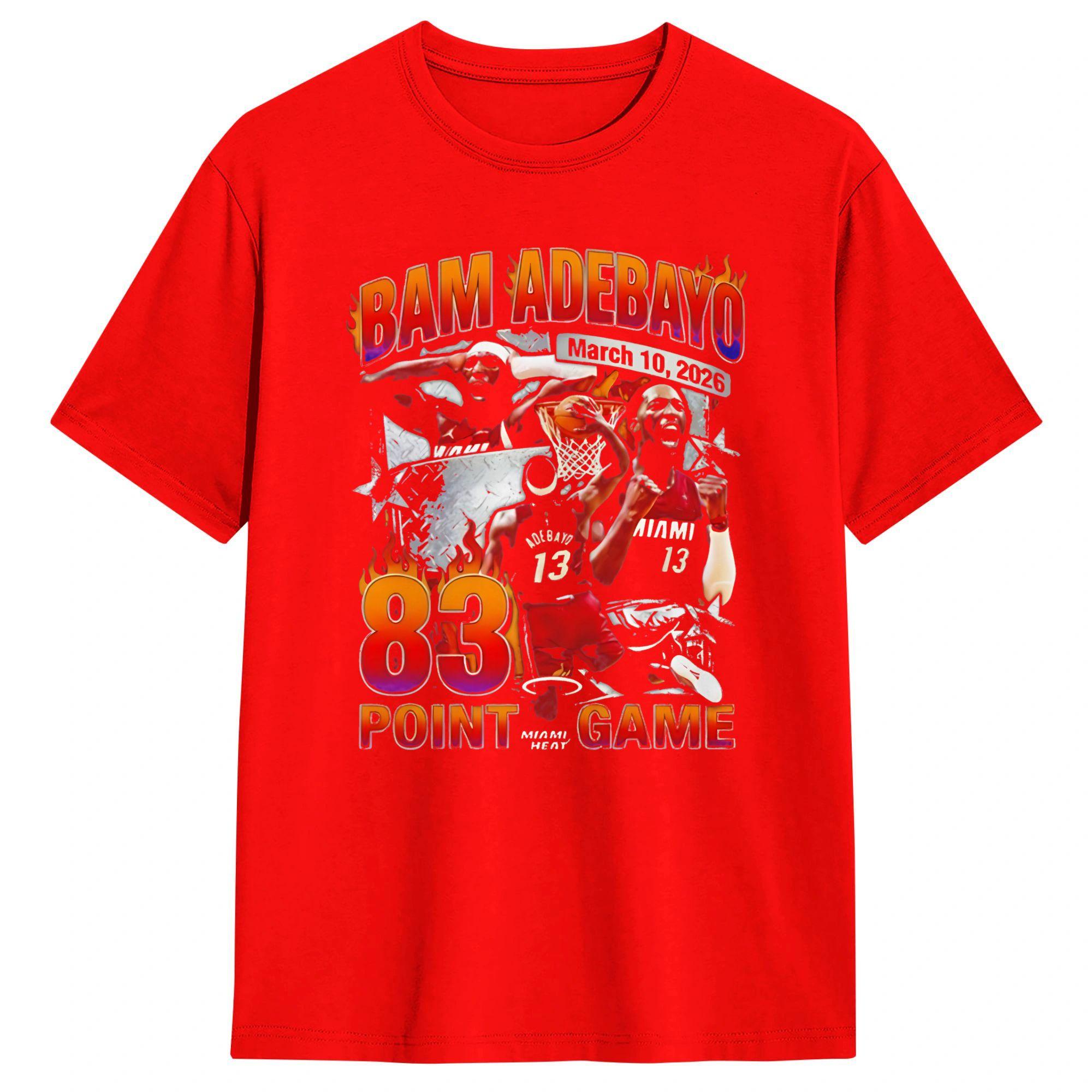 Bam Adebayo 83 Poster T Shirts For Unisex Pure Cotton Vintage Tshirt Crewneck Tee Shirt Short Sleeve Tops Printing S