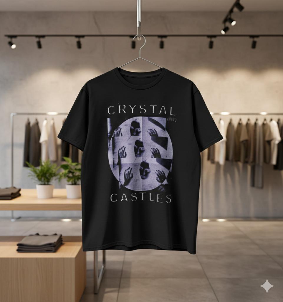 Crystal Castles III Album Cover Graphic Black T-Shirt Unisex S143