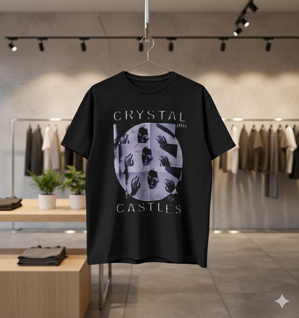 Crystal Castles III Album Cover Graphic Black T-Shirt Unisex - S143 XL