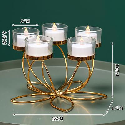 Modern Iron Candlestick Holder Decor Holder Candle Stand Retro Style Ornaments Table Decoration Home