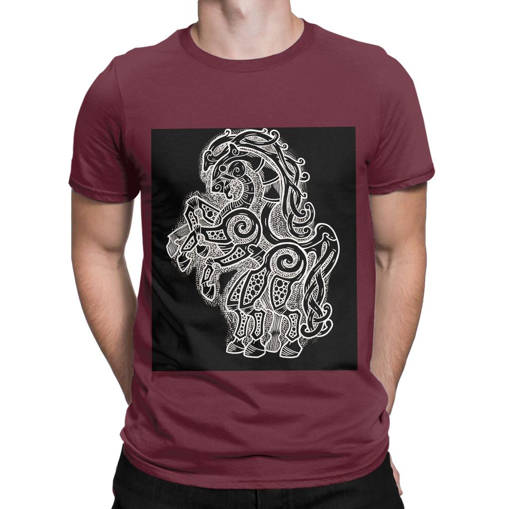 Sleipnir White on black Novelty 100 Cotton TShirt Sleipnir Tops Tees For Unisex