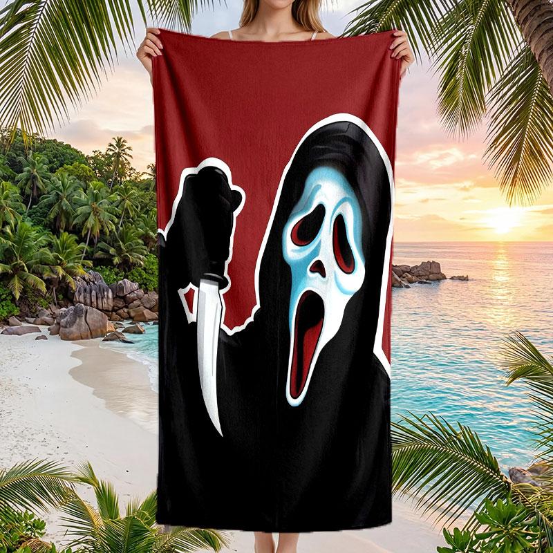 Large Beach Towel Quick Dry Absorbent Towel For Beach IndoorScream Ghostface