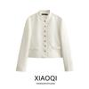 Fashion Style 2024 Spring New Women's Classic Style Round Neck Long Sleeves Breasted Textured Suit Outwear 2966441 250
