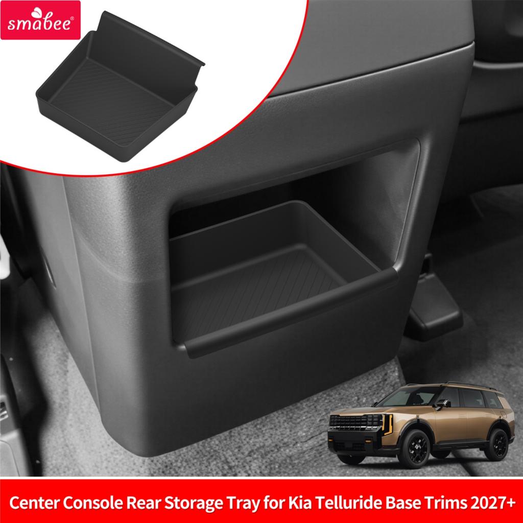 Smabee Left Drive for Kia TellurideLX/S Base Trims 2027+ Car Center Console Rear Storage Tray Organizer Car Accessories Black