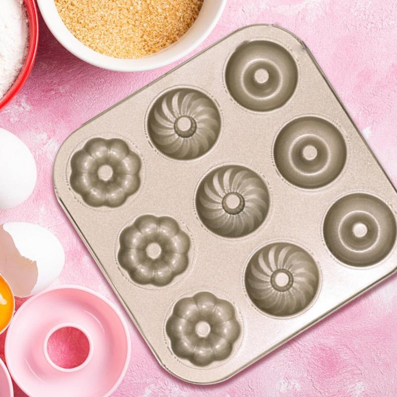 6/9/12 Hole Reusable Baking Tray Baking Pan Carbon Steel Cake Baking Mold Non-Stick Muffin DIY Cake Pan Moulds Donut Baking