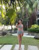 2025 Women's Plus Size Three-Piece Korean Hollow Out Bikini Swimwear