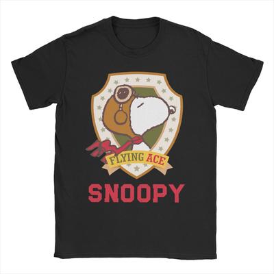 Snoopys Cartoon Dog Peanuts  Tee Shirt for Men Women Graphic Printed T Shirts  100% Cotton Clothes