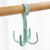 Four-claw Hook, Multi-functional and Rotatable, Scarf and Bag Storage Rack, Non-drilling Plastic Hook, Thickened Coat and Hat Hook