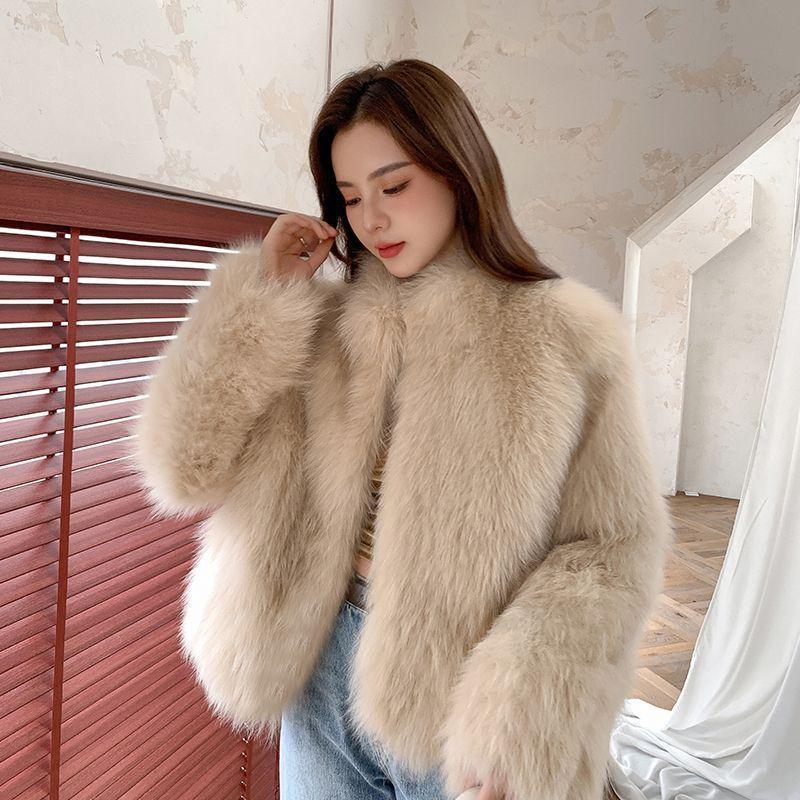 Winter New Stand Collar Eco-friendly Fox Fur Coat Women's Fashion Coat Young Style Pure Desire