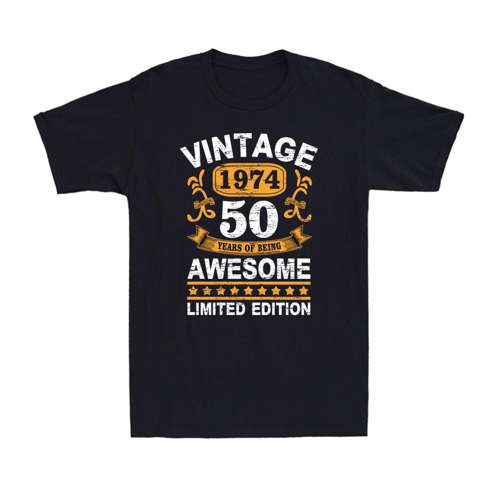 Vintage 1974 50 Years Of Being Awesome Limited Edition Vintage Men s T-Shirt L