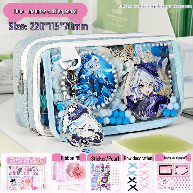 Large-Capacity Transparent Pencil Case for Girls - Souvenir Set