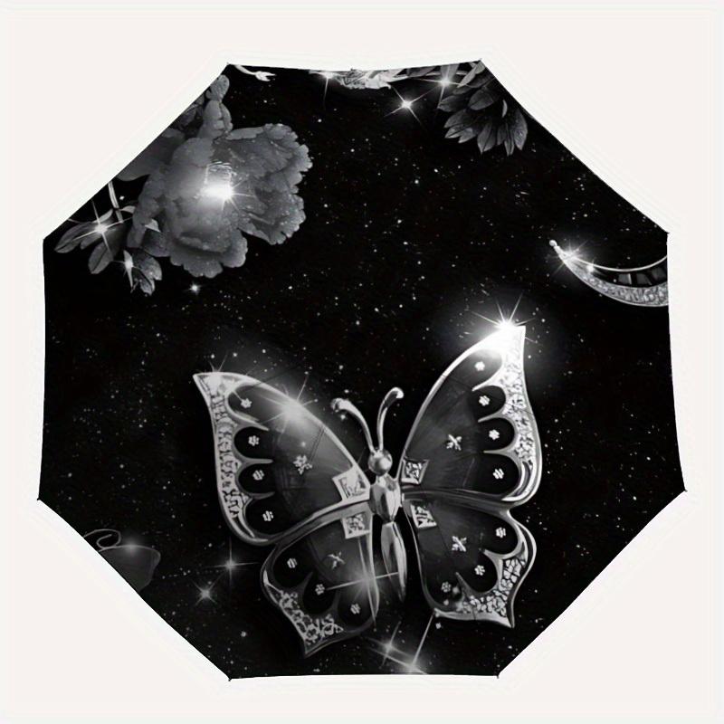 

1pc Butterfly Automatic Opening/closing Umbrella with Auto Open/Close, Perfect Gift for Friends, Durable Plastic Handle yy250801183