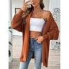 Women's Solid Color Long-sleeved Sweater 2025 Autumn Winter Jacket New Simple Fashionable Loose Cardigan