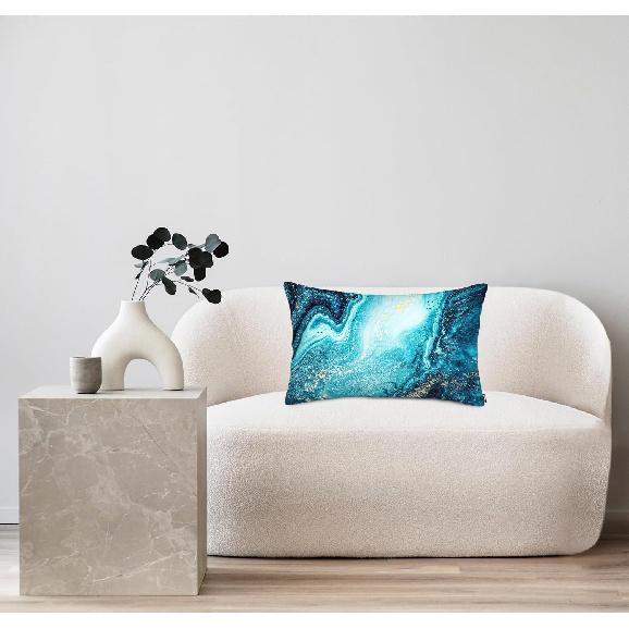 Marble Pillowcases Cushion Cover 20x30 Inches, Decor Throw Pillow Covers for Living Room Blue Marble Abstract Pattern Pillow Covers Queen Size for