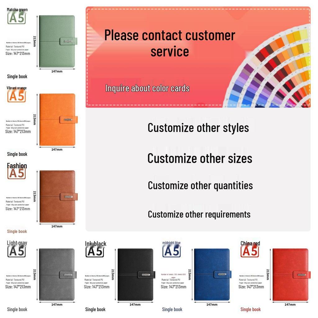 Custom Logo A5/B5 Leather Notebook Gift Set for Office Meetings