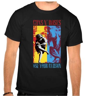 GUNS AND ROSES Logo Musica Rock T-Shirt Nera -1248-