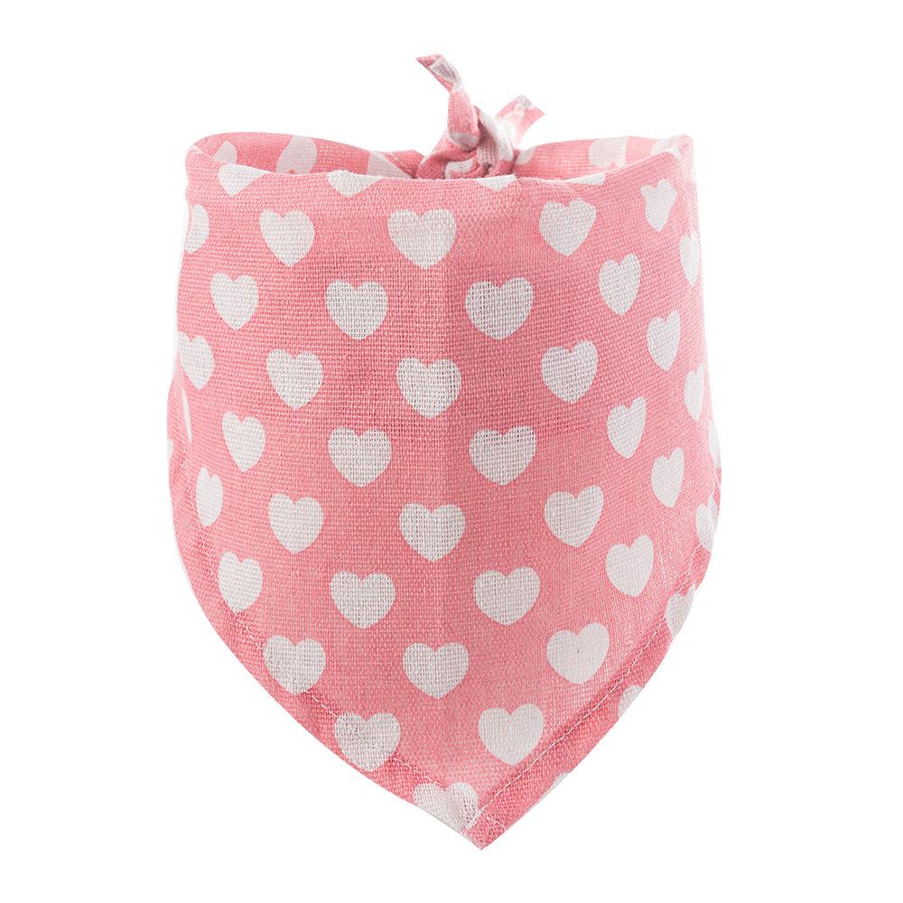 

Cross-Border Cat & Dog Scarf: Triangle Peach Heart Design, Cotton Linen Fabric розовый