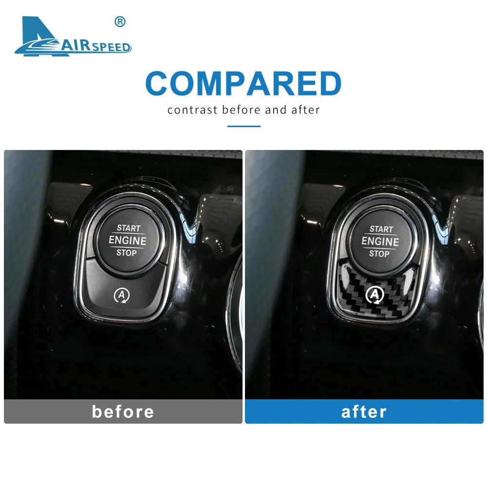 Carbon Fiber Engine Start Stop Button Cover for Mercedes Benz A Class W177 GLB X247 CLA AMG Interior Trim 2019-2023