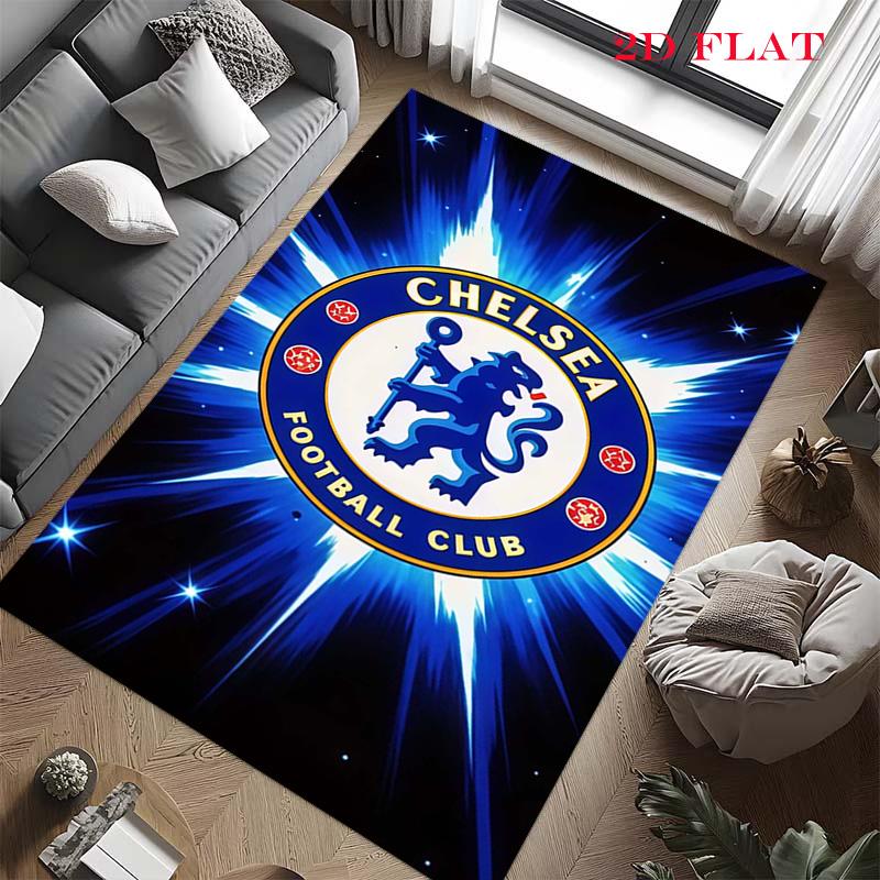 Chelsea FC Logo Carpet Rug for Living Room Bedroom Home Sofa Decoration,Kids Play Nonslip Floor Mat