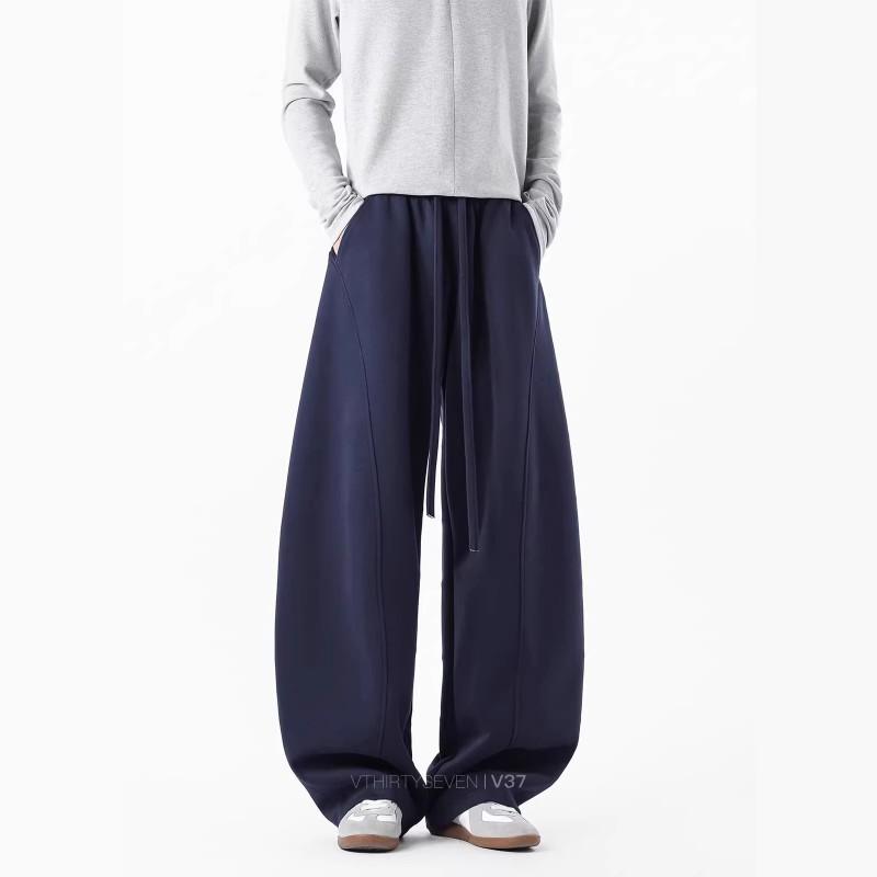 Mens Heavyweight Cut Sweatpants Cleanfit Vintage Loose Athletic Trousers